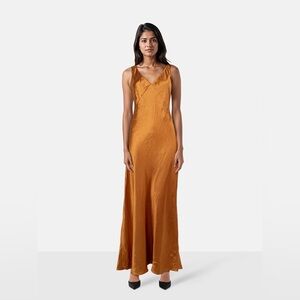 VINCE V-neck Maxi Slip Dress in Japanese Naia™ Satin